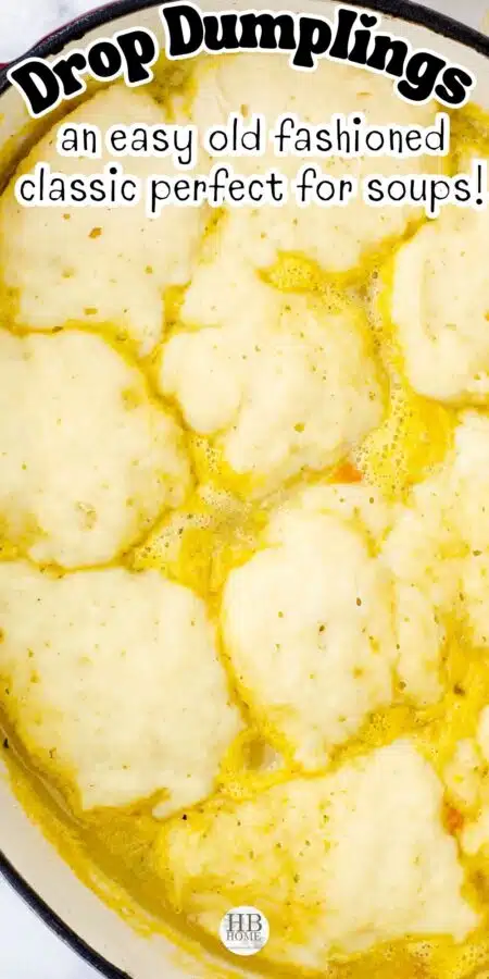drop dumplings cooked on a bed of soup