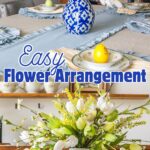 Collage of ginger jar vase flower arrangments with the text "easy flower arrangment" on it