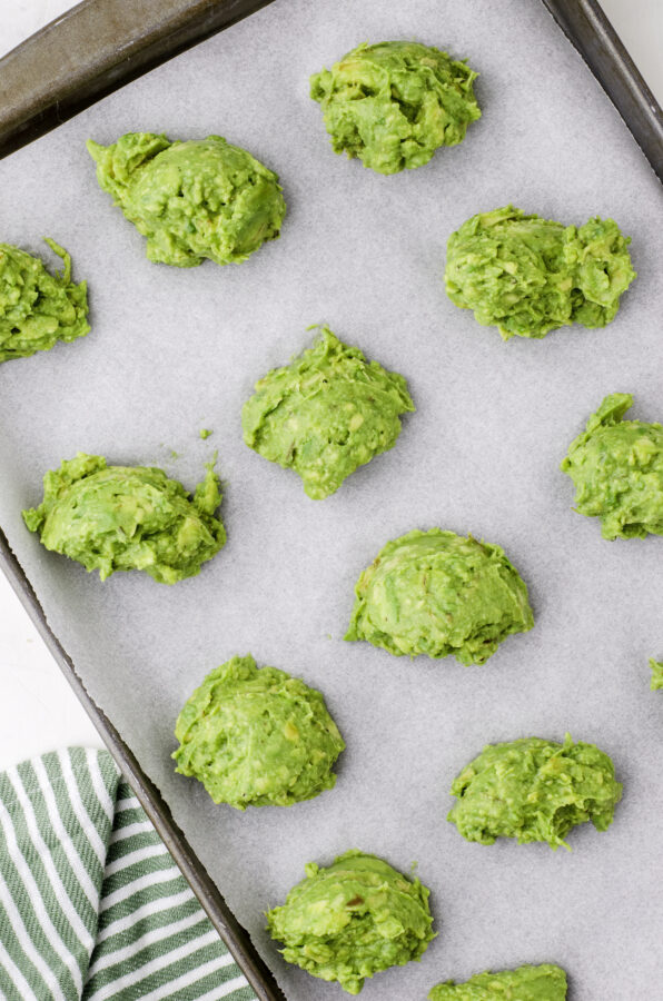 Use a trigger ice cream scoop to portion out half avocado sized portions