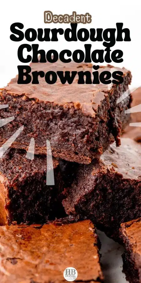 A stack of sourdough chocolate brownies