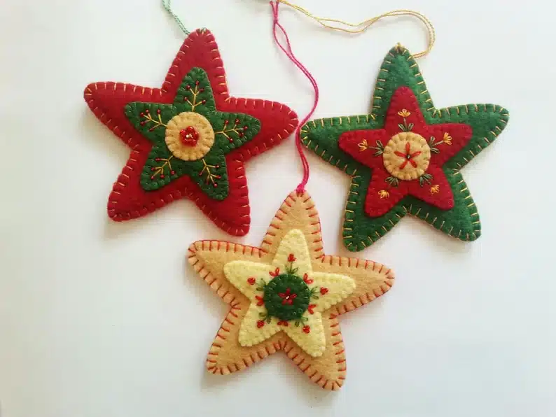 Felt star Christmas ornaments