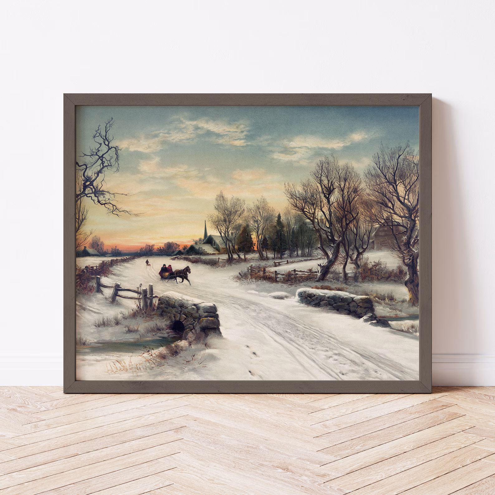 Christmas morn vintage wall art print