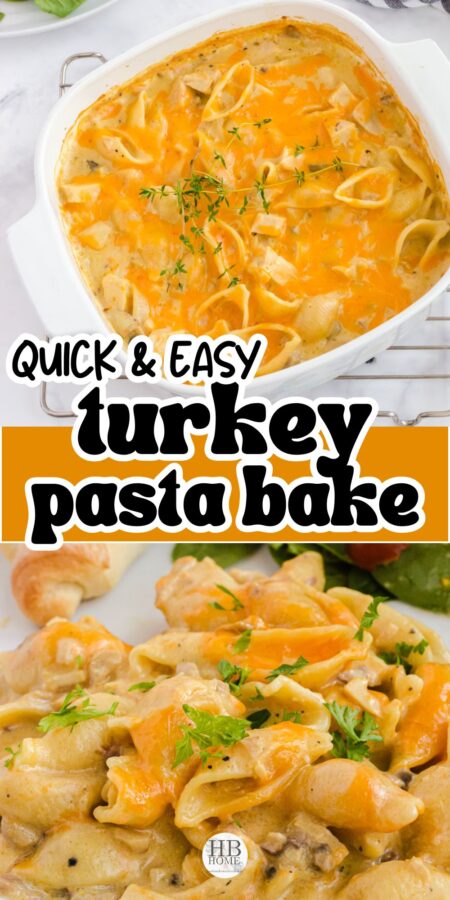 collage of turkey pasta recipe