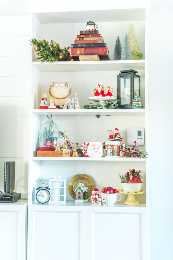 Billy Bookcase with Christmas decorations in it