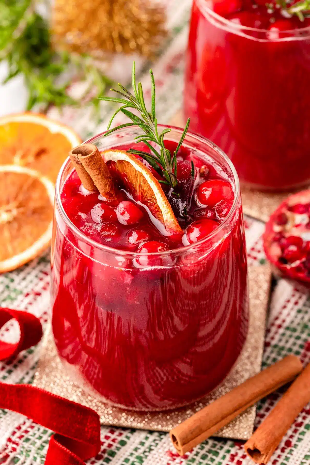 Glass of best Christmas punch