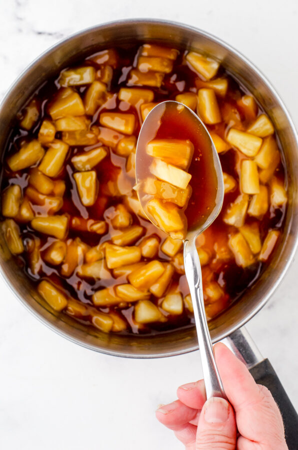 Stir in the drained pineapple tidbits