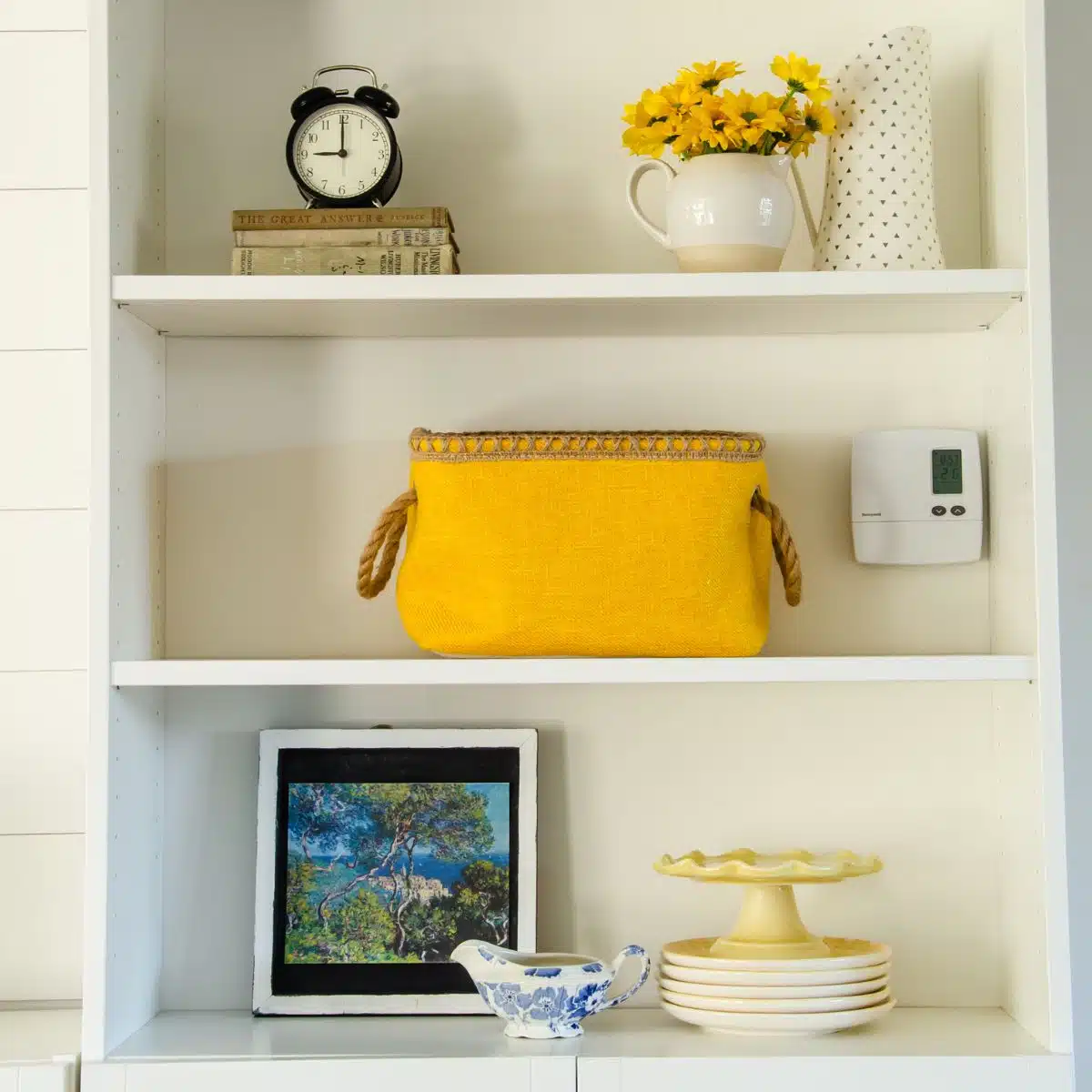 bookshelves styled