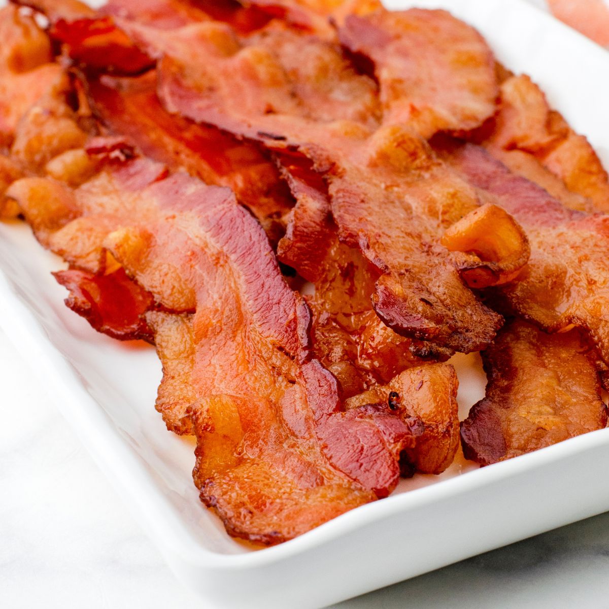 crispy bacon on a serving plate