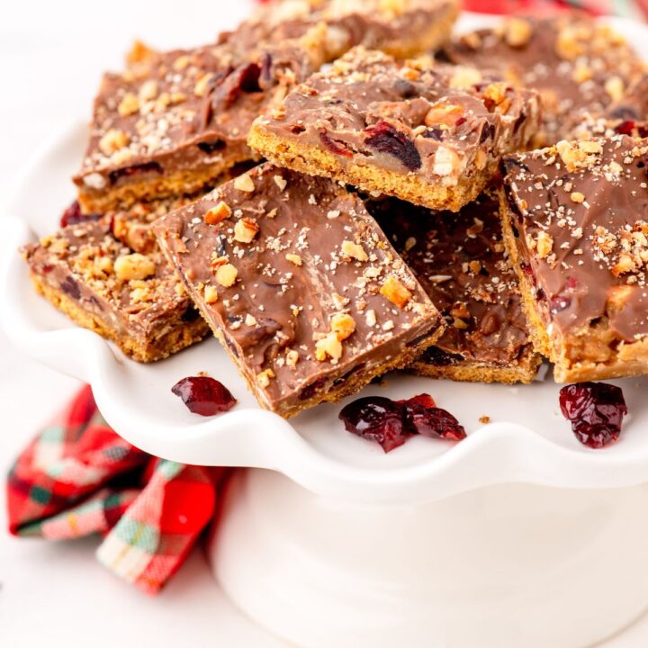 Graham Cracker Toffee bars on a serving platter