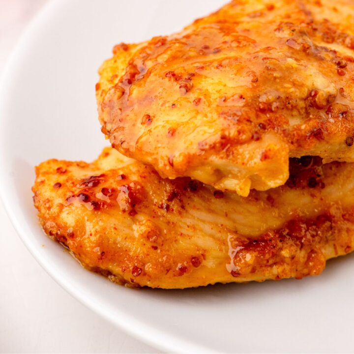 honey mustard chicken on a dinner plate