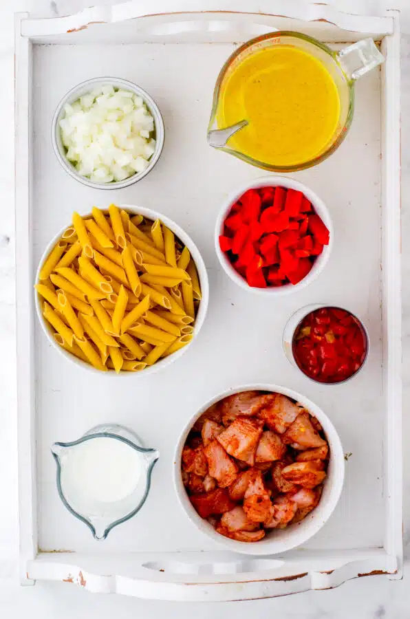 Ingredients for one pot chicken pasta
