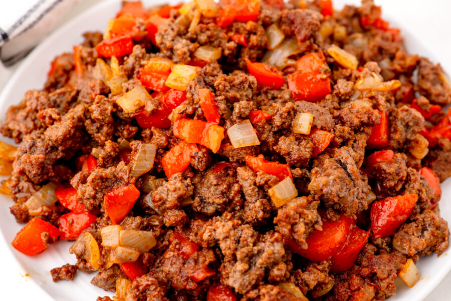 Ground beef taco meat on a plate