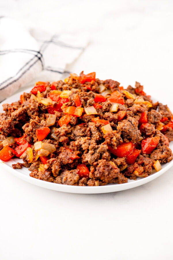 Taco meat on a platter