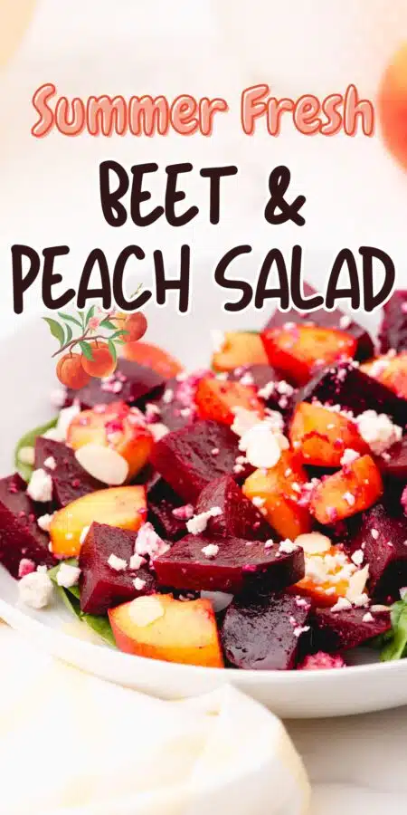 Bowl of beet and peach salad