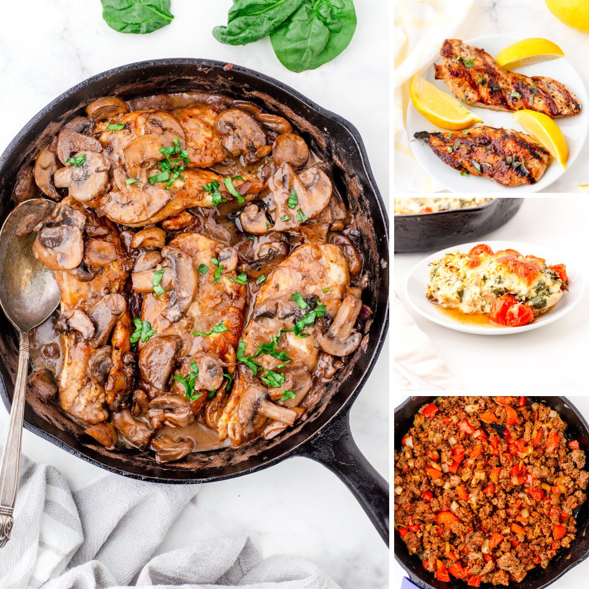 collage of meals for menopause