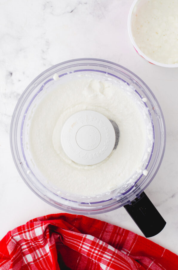 cottage cheese pureed in a food processor