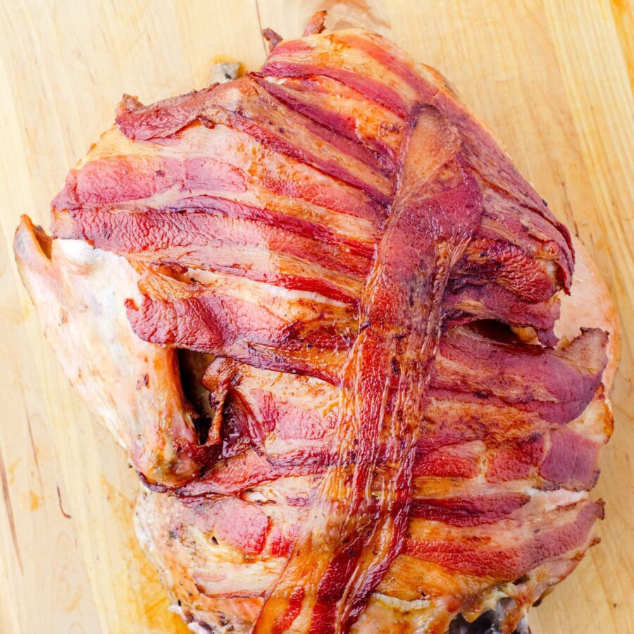 roast turkey with bacon