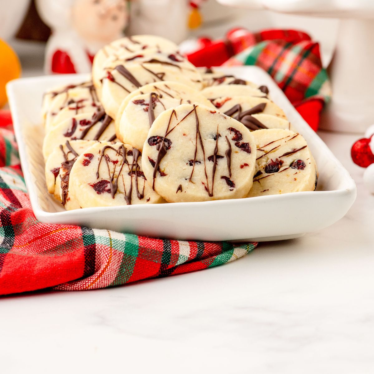 Whipped shortbread cookies with cranberry orange almonds