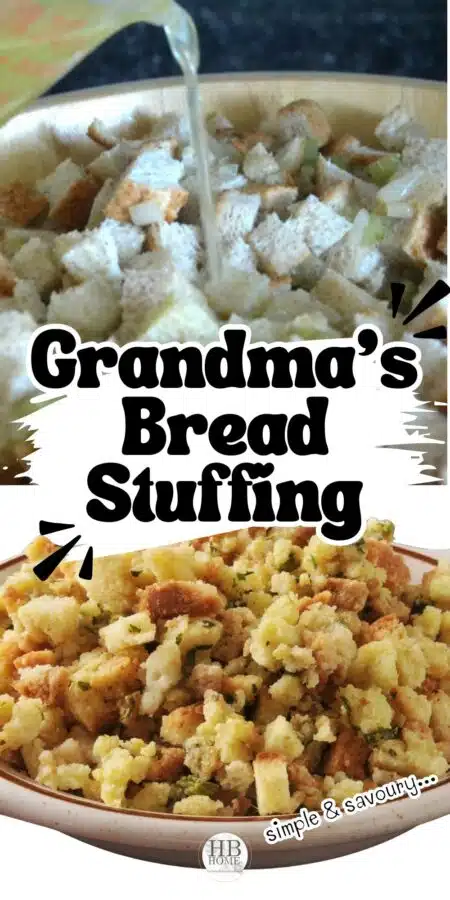 collage of bread stuffing recipe